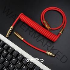 커스텀 항공 케이블 키보드 GC 골드 레드 PVC 스프링형 USB, 골드x레드, Type-C