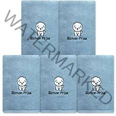 송월타월 러블리펫 수건 130g 30수 면사, 하늘(비숑), 5개