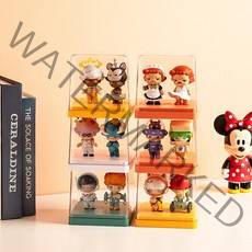 F004 장식장 수납함 피규어 가방 미니어쳐 모형 아크릴 상자 운동화 수집 투명 인형 디스플레이 캐비닛, 핑크오렌지