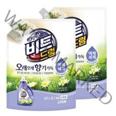 비트 오래오래 향기가득 드럼용 액상세제 리필형, 2L, 2개