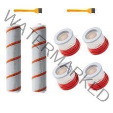 탑-xiaomi dream v9 v10 v11 진공 청소기 액세서리에 적합 hepa 필터 롤러 브러시 청소 브러시 부품 키트 8 pcs, 빨강 하양