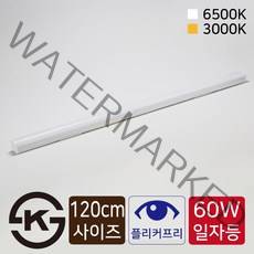 LED 주차장등 더블 60W 120cm (VN53028_72693) KS KS인증 일자등 플리커프리, 0, 전구색(주황빛)