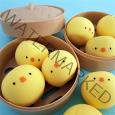 말랑이모음전 클레이 만두 찐빵 심쿵란 푸시팝 스퀴시 모찌 찐득이 주물럭 끈끈이 볼, 09.병아리 찜통 말랑이