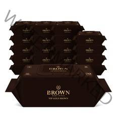 브라운 VIP 골드 브라운 엠보싱 저자극 아기물티슈 캡형, 70매, 20팩