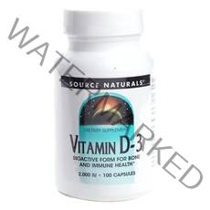 소스내츄럴스 비타민 D-3 2000 IU 캡슐 글루텐 프리 무설탕, 100개입, 1개