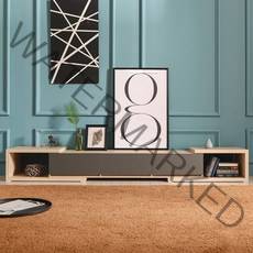 장인가구아이브 피오레 듀얼 거실장 확장형 방문설치, 메이플 그레이