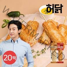 [허닭] 닭가슴살 어묵 핫바 70g 2종 20팩, 옵션:02.닭가슴살 어묵 핫바 매운맛 20팩