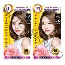 미장센 거품 퍼펙트 샤이닝염색 헬로버블 염색약 2개, 샤이닝염색7N 자연갈색 1+1