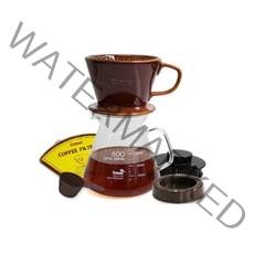 코맥 자기 커피드립세트 DN4 600ml, 혼합 색상, 2세트