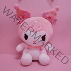 산리오인형 학사모 과일 프렌즈 생일케이크 왕관 가방고리 캐릭터 봉제 인형, 체리블라썸 쿠로미 25cm