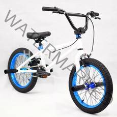 비엠엑스 BMX 자전거 16인치 묘기자전거 입문 고급 로드 바이크, 흰색과 파란색