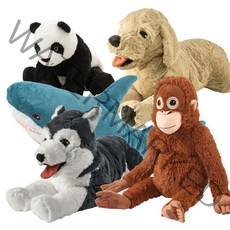이케아 아이들 어린이 봉제 애착 인형 팬더 오랑우탄 리트리버 허스키 대형 소형, 26cm