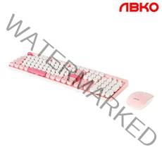 앱코 WKM01 멤브레인 무선 키보드 마우스 세트 (핑크)