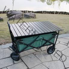 야외캠프트롤리 접이식테이블보드 쇼핑카트 스톨트롤리 낚시작은트레일러 스몰트레일러 캠핑트레일러 캠핑수레 미니트레일러 캠핑테이블매트, 스몰 휠 트레일러 그린