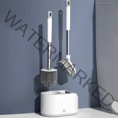 홈라인 벽걸이형 변기솔 청소솔 이중 브러쉬 세트, 화이트