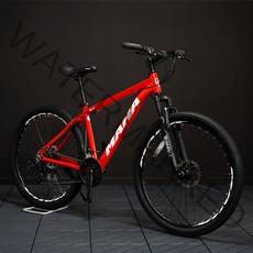 오투휠스 마하 S7 기계식 입문용 산악 MTB 자전거, 17 - 레드(스포티), 반조립-택배배송
