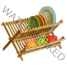 플러스리빙 대나무 접이식접시꽂이