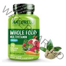NATURELO Whole Food Multivitamin for Men 남성용 천연 비타민 240 Vegan캡슐, 240 veggie caps