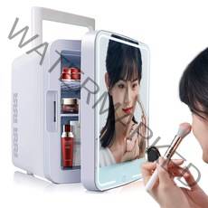 화장품 냉장고 미니 냉장고 냉장 온장 무소음 저소음 소형 냉장고 기숙사 원룸 사무실 차량용 여친 선물, 12L+거울+조명