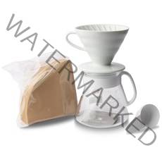 하리오 V60 세라믹 드립퍼 02 세트 XVDD-3012W, 화이트, 1세트