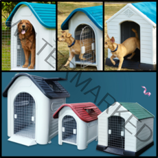 대형야외개집 견사 강아지 애견 케이스 중형견 예쁜 플라스틱 침대 실외견집 하우스 진돗개, 그레이