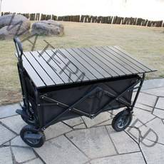 야외캠프트롤리 접이식테이블보드 쇼핑카트 스톨트롤리 낚시작은트레일러 스몰트레일러 캠핑트레일러 캠핑수레 미니트레일러 캠핑테이블매트, 스몰 휠 트레일러 블랙