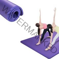 핫버튼 와이드 넓은 밀리지 않는 헬스장 요가매트 대형 두꺼운 10mm 16mm, 퍼플