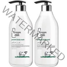 크림밀크 단백질 산양유 바디워시 화이트머스크향, 2개, 1100ml