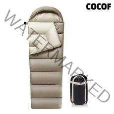 코코프 캠핑 사계절 경량침낭 워셔블 결합형 침낭 코튼 면 M400, 브라운1.85kg-지퍼 왼쪽