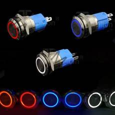 LED 크롬토글 방수 푸쉬 락 스위치 (16mm), 02_화이트 12V_24V