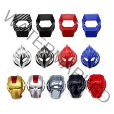 자동차 스타트버튼 시동버튼 스위치 커버 몰딩 스티커 (아이언맨) 키레스고, 17.육각레드