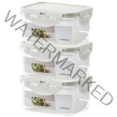 락앤락 항균 스테커블 밀폐용기 직사각 라이트 그레이 470ml, 3개, 단품