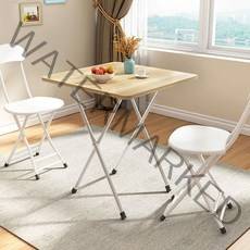 테이블 거실 원형 식탁 접이식 공부상 간이 다용도 보조 사각 탁자 베란다 폴딩, 라운드 노멀 블랙