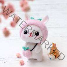 아트조이 DIY 양모펠트 키트, 1세트, 복숭아 토끼