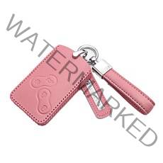 크로닉401 르노 삼성 QM6 SM6 XM3 가죽 키케이스 홀더 + 번호판 + 로프, B타입 핑크, Camasam-6