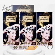 리체나 샴푸형 골드 염색제, 새치전용, 자연스러운 흑갈색, 3개