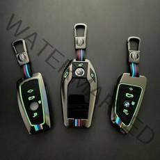 [AS가능] BMW 키케이스 야광 메탈 신형 구형 디스플레이 X 3 5 7 시리즈 가죽 키커버 키링 가죽, 반달형(신형)