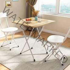 접이식 다용도 테이블 폴딩 탁자 사각 원형 식탁 공부상 간이 보조 베란다 거실, 라운드 TALL 아이보리