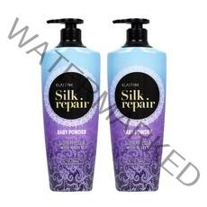 엘라스틴 실크 리페어 샴푸 베이비 파우더 향, 2개
