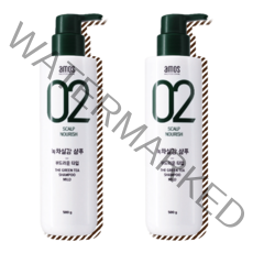 아모스 녹차실감 샴푸 부드러운 타입 민감성 두피 2개, 단품