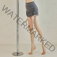 뮤즈마인 - 프레 셔링 스커트 테니스치마 골프치마 폴웨어 하의 폴댄스 의상, 그레이