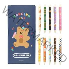 핑크풋 댄싱베어 볼펜 10종 세트 0.38mm, 혼합색상(볼펜), 검정색(볼펜심), 1세트