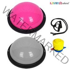 하프짐볼 홈트 밸런스 요가 반짐볼 보수볼 홈트레이닝 기구 필라테스 운동 돔볼, 핑크