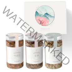 띵넛 03 무릉도원 3구 2호 견과 아몬드 210g + 호두 140g + 캐슈넛 190g + 쇼핑백 선물세트, 1세트