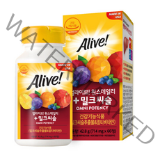 [네츄럴라이프] 얼라이브 멀티비타민 밀크씨슬 60정 2병 4개월분, 없음