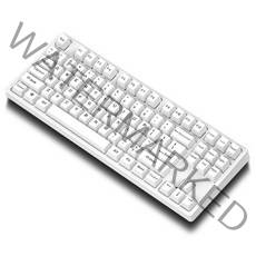 KEYXGSUL 유무선 2.4G PBT 이중사출 키캡 핫스왑 게이밍 기계식 키보드, 흰색, 갈축