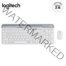 로지텍 정품 K580 슬림 무선 키보드 한글 각인 자판+M350 무소음 무선 마우스 세트 화이트 색상