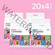 스코비 프리미엄 논슬립 배변패드 대형 20매 X 4, 없음