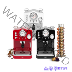 플랜잇커피머신 캡슐커피 겸용 레트로 2in1 PCM_F15 블랙, 플랜잇캡슐커피겸용커피머신레트로2in1