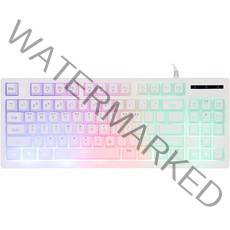 앱코 HACKER K150 텐키리스 레인보우 LED 게이밍 멤브레인 키보드, 화이트